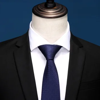 

High Quality 2020 Designer New Fashion Navy Blue Plaid Pattern 8cm Ties for Men Necktie Work Business Formal Suit with Gift Box