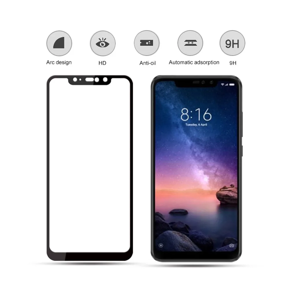 Ouhaobin Защитная пленка для Xiaomi Redmi Note 6 Pro 5D изогнутая 9H из закаленного стекла