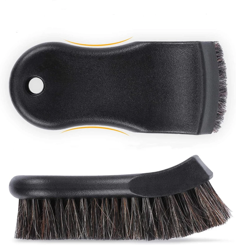 JSCARLIFE Horsehair Interior Cleaning Brush - Soft Bristle Brush For Leather, Fabric, Convertible Tops - View #2