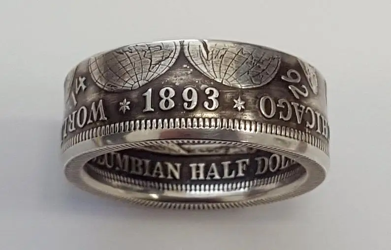 Vintage Handmade Coin Morgan Rings Newest Half Dollar 1893 Ring Collecting Jewelry for Women | Украшения и аксессуары