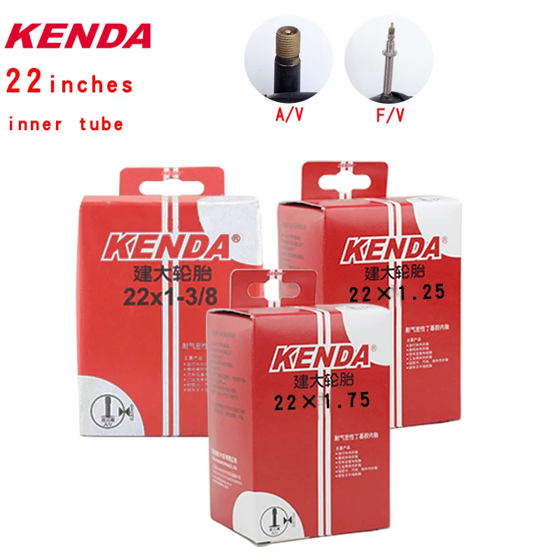 Kenda Bicycle Inner Tube 22inch 24*1-3/8 1.25 1.5 1.75 1.9 2.125 Presta Schrader Valve Camera  Cycling Mountain Bike Tube Tires