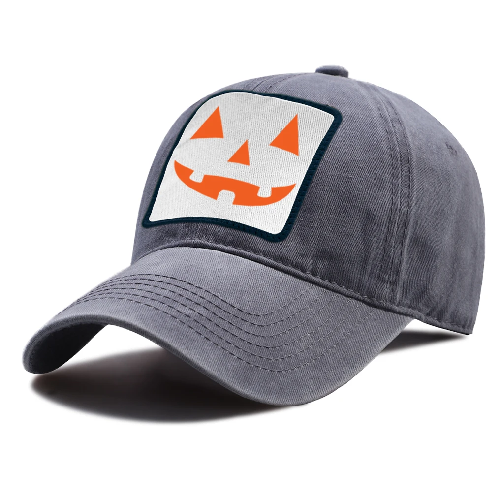 

Pumpkin Jack Evil Smiley Printed Baseball Caps Outdoor Women Baseball Cap Adjustable Vintage Washed Hats Snapback Men's Cap