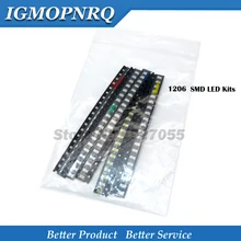 100 шт. каждый 20шт 1206 SMD СВЕТОДИОДНЫЙ световой пакет светодиодный пакет красный белый зеленый синий желтый 1206 светодиодный светодиод