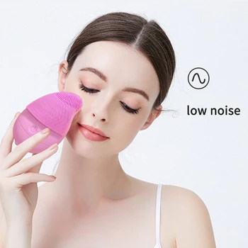 

Ultrasonic Silicone Facial Cleansing Brushes Electric Massage Brush Waterproof Facial Cleansing Tool Soft Face Pore Cleanser