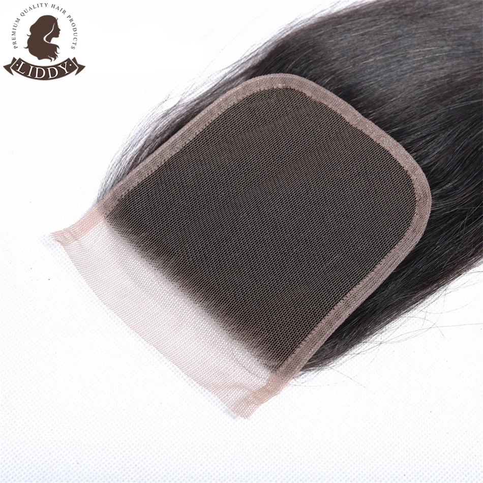 Liddy Straight 4x4 Lace Closure 100% Human Hair Closure Brazilian Hair Weaving Natural Color Non-remy Hair Frontal Closure