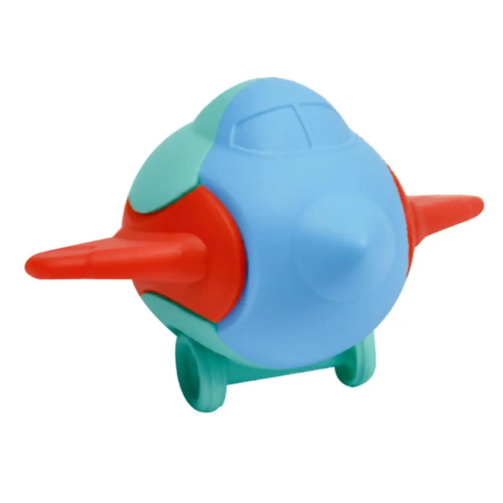 Blue Детская 3D пластиковая аэроплан головоломка игрушка DIY самолет сборка игрушка Развивающие игрушки для детей маленький раздвижной самолет конфетная коробка - Цвет: Blue