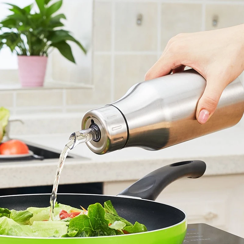 

Stainless Steel Oil Bottle Dust-proof Leak-proof Household Oil Container Cooking Baking Castor Kits Kitchen Accessories Supplies