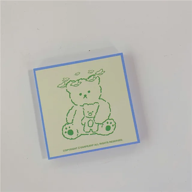 50 Sheets Cute Ins Bear Sticky Notes Loose Leaf Decoration Memo Pad Planner To Do List School Office Paper Notepad Stationery 1Pc 50 sheets D