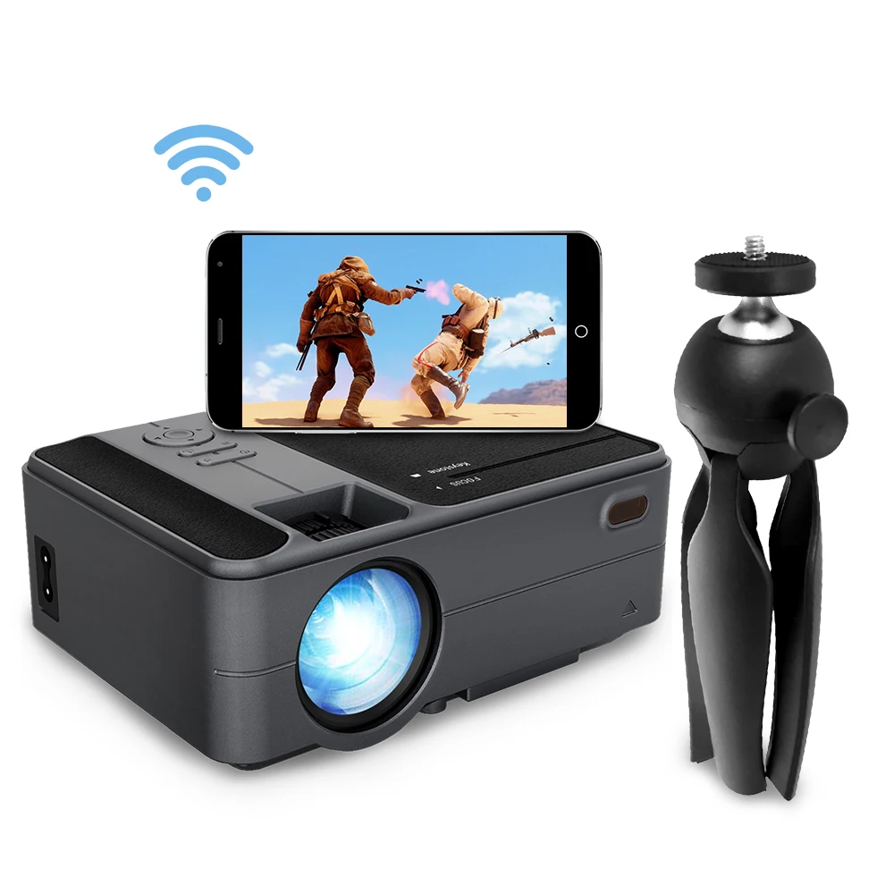 CAIWEI C180AB 1280x720P Android  WIFI Proyector Portable LED Beamer Wireless Mini Projector for Smartphone Home Cinema