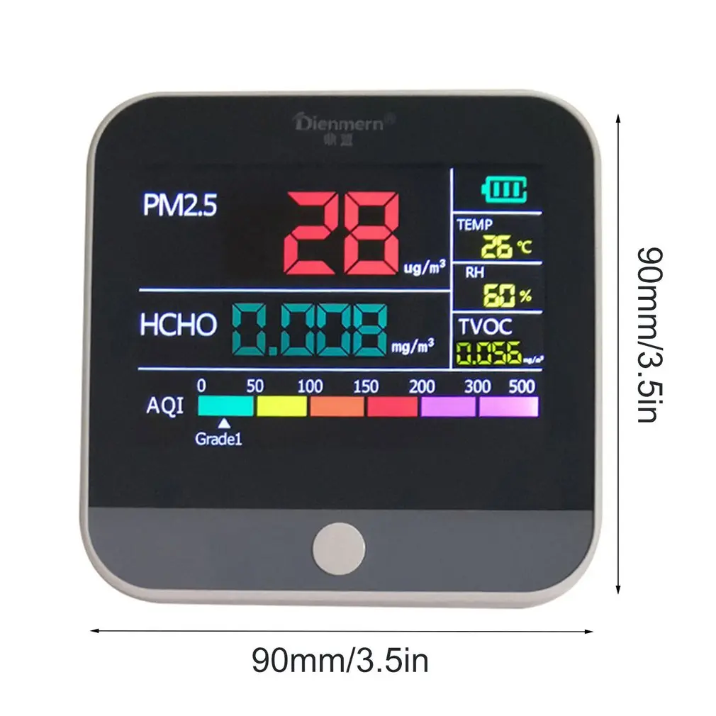 AQI анализ качества воздуха тестер PM2.5/HCHO/TVOC Температура Влажность монитор-детектор газа анализатор измерительный инструмент счетчик смога