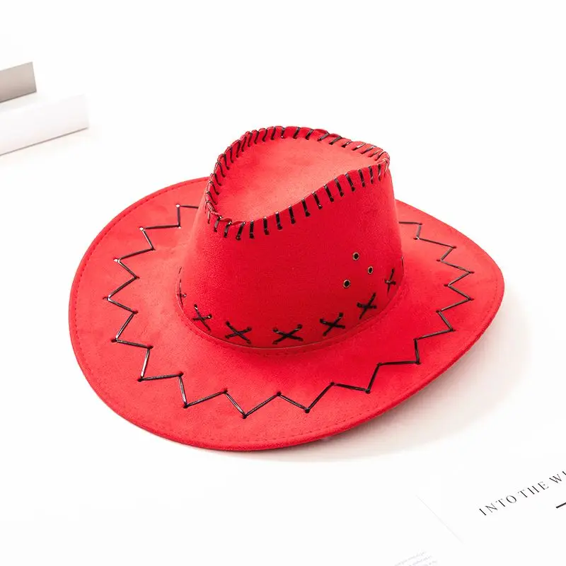 Red felt cowboy hat adult Clearance