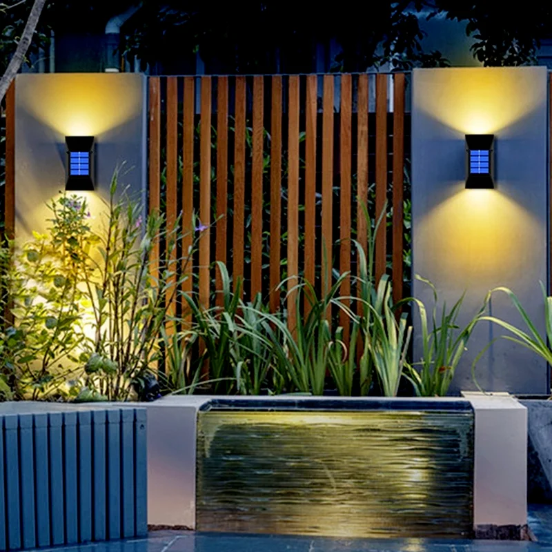 6LED Solar Wall Lamp Outdoor Decoration Garden Wall Lamps Waterproof Lighting for Garden Home Country Decoration Street Light