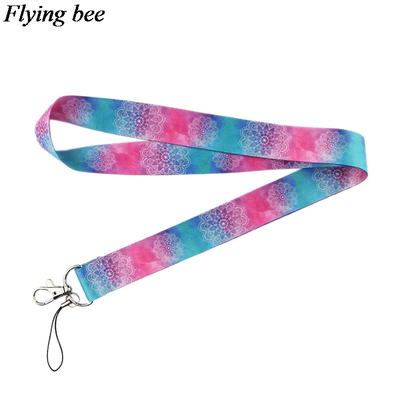 Flyingbee Yoga Starry Sky Keychain Cartoon Cute Phone Lanyard Women Fashion Strap Neck Lanyards For ID Card Phone Keys X0532