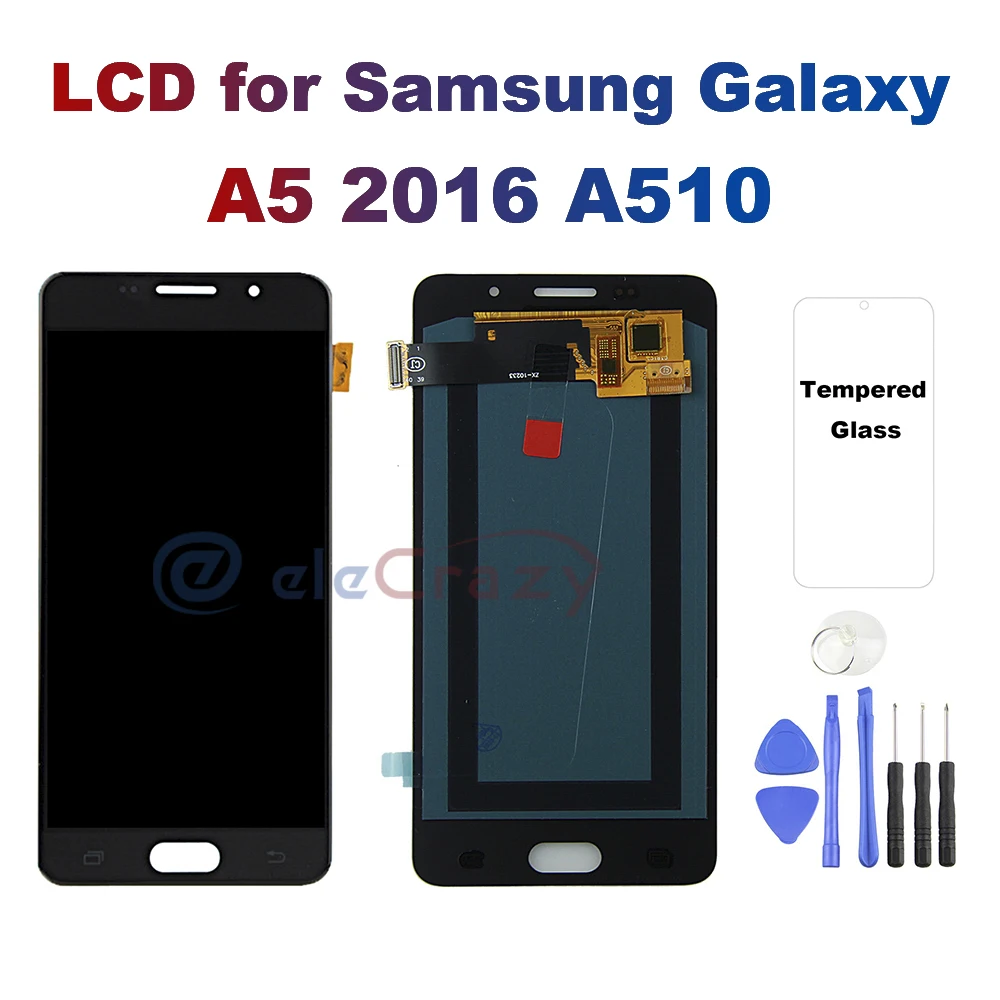 ЖК-дисплей AMOLED для SAMSUNG Galaxy A5 2016 A510 A510F A510M сенсорный экран дигитайзер в сборе