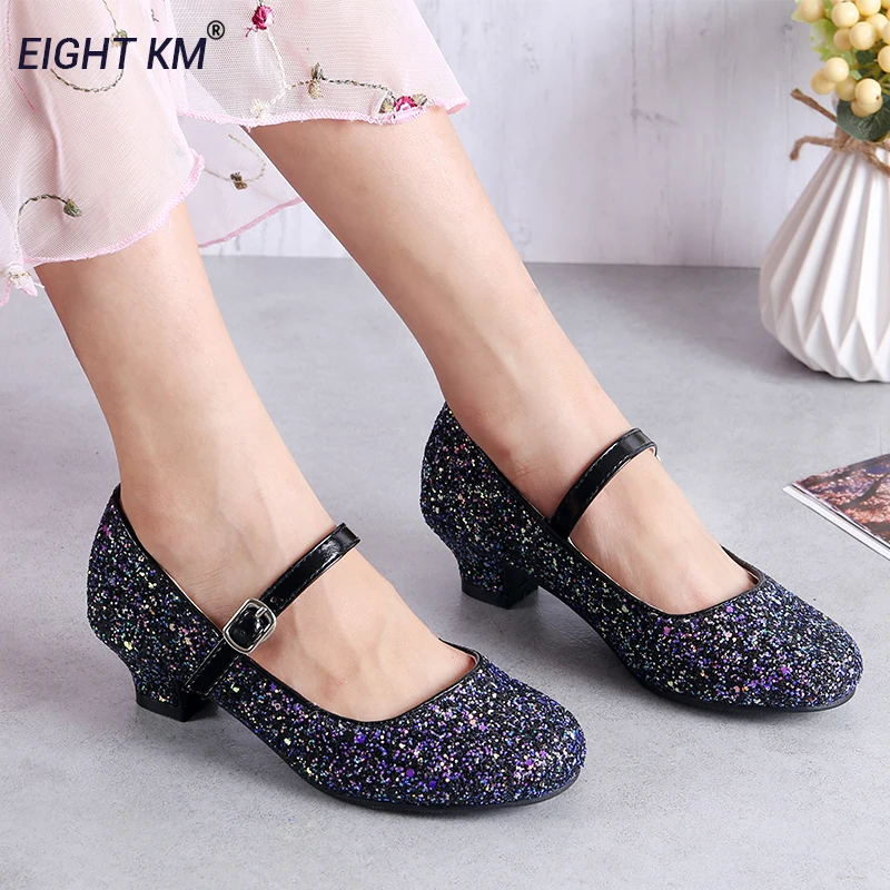 

EIGHT KM Mary Jane Low-Heeled Princess Shoe for Girl Kids Shoes for Girls Dress Formal Party Fashion Adjustable Loop Footwear