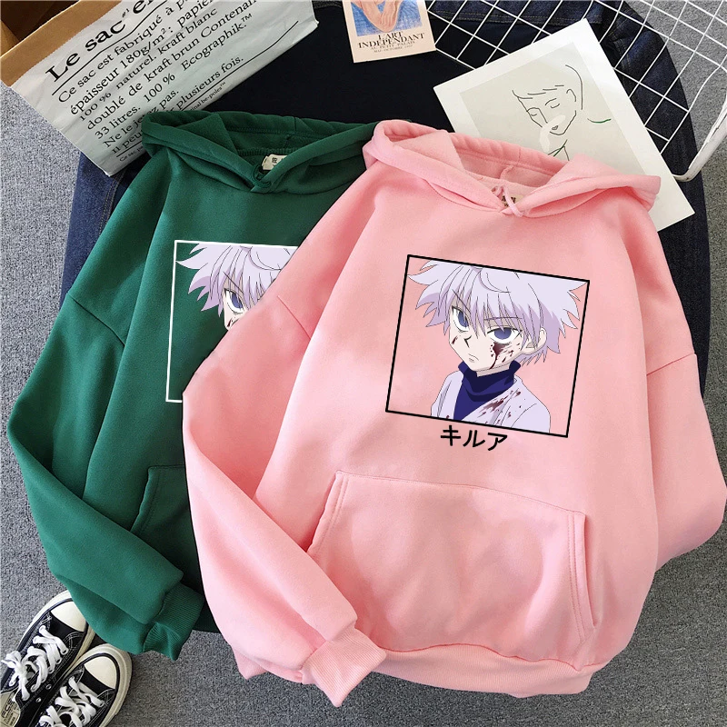 Hunter X Hunter Killua Hoodie Japanese Anime Women S Hooded Sweatshirt Harajuku Fun Cartoon Long Sleeve Casual Overisze Hoodie Hoodies Sweatshirts Aliexpress