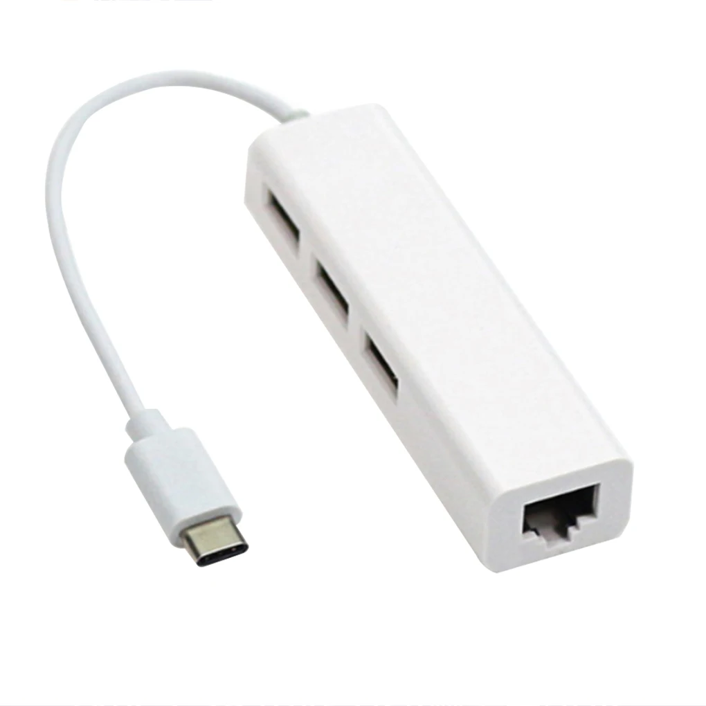 USB C type C к Ethernet адаптер портативный ноутбук планшетный ПК USB2.0 концентратор RJ45 сетевой карты Lan адаптер
