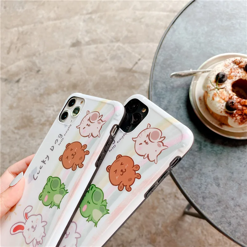 Чехол для телефона с кроликом из мультфильма Lucky dog для iphone 6, 6s, 7, 8 Plus, X, XS, MAX, XR, 11 Pro, Мягкая силиконовая задняя Глянцевая ультратонкая крышка