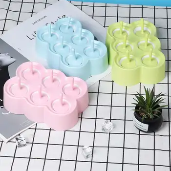 

6 Hole Silicone Ice Cream Mould Popsicle Molds Ice Cream Popsicle IcePop Maker Mould with Popsicle Stick