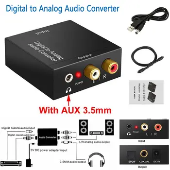

Optical Koaxial Toslink Digital Analog 3.5mm Audio Converter Wandler RCA Adapter