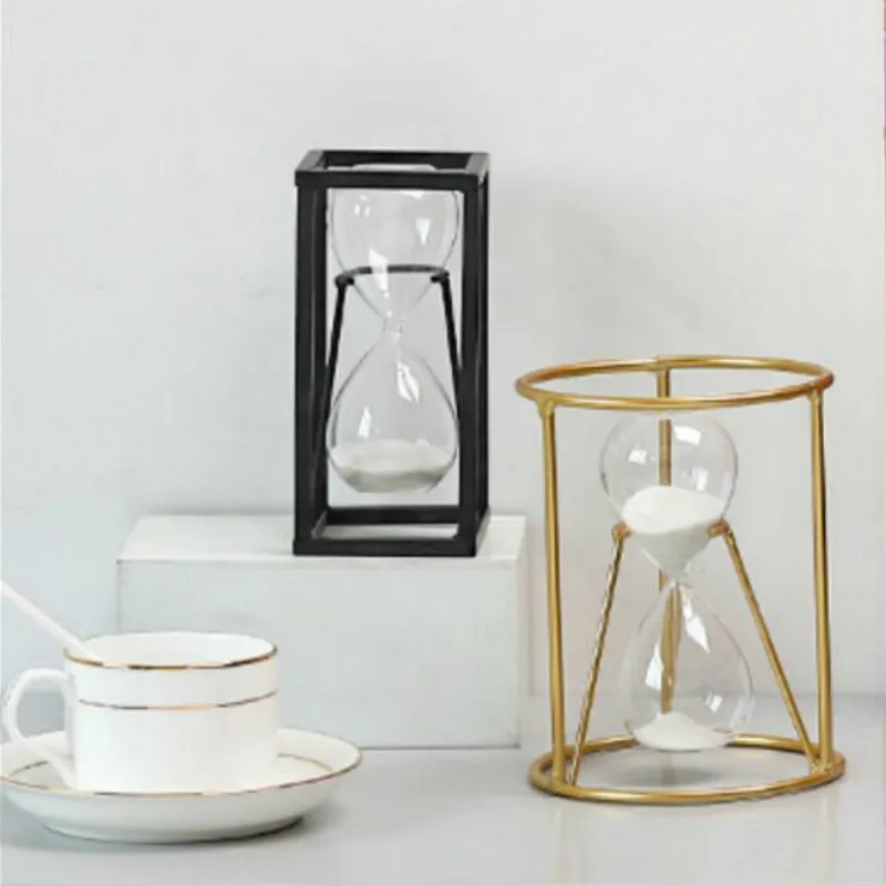 Sand+ glass+ iron innovative European hourglass timer desktop sand timer home decoration gift ornaments