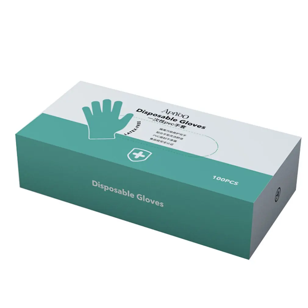 

100pcs protective gloves / Disposable transparent PVC gloves Beauty tattoo industrial gloves for home 100 pcs/box