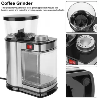 

9 Gear Electric Coffee Bean Grinder Mill Grinding Tool Herbs Salt Pepper Spices Nuts Grains Mini Medicine Flour Powder Crusher
