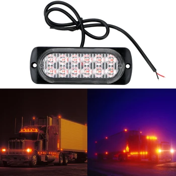 

LEEPEE LED Warning Light Signal Lamp 12 LED Car Truck Emergency Side Strobe 18W Car-styling Car Lights Assembly
