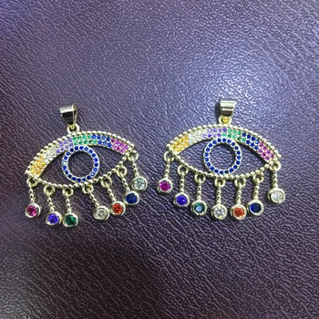 

10pieces Devil eye with tear drop beads pendants crystal pendants charm for women jewelry accessories 50894