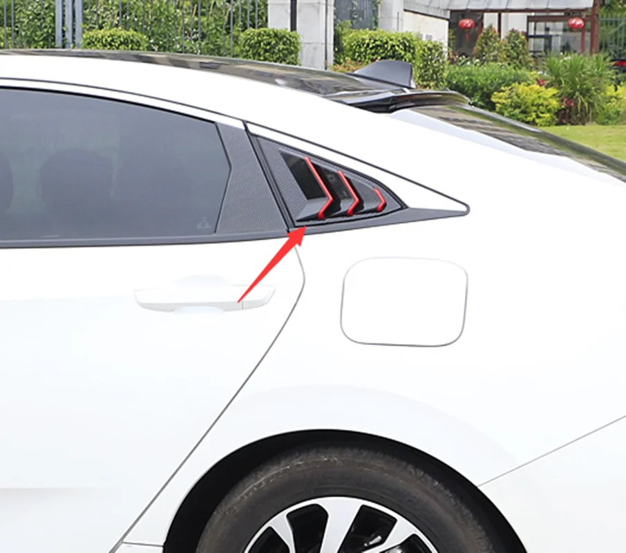 Подходит для Honda Civic углеродного волокна Стиль боковое вентиляционное Окно Крышка воздухозаборника 2 шт