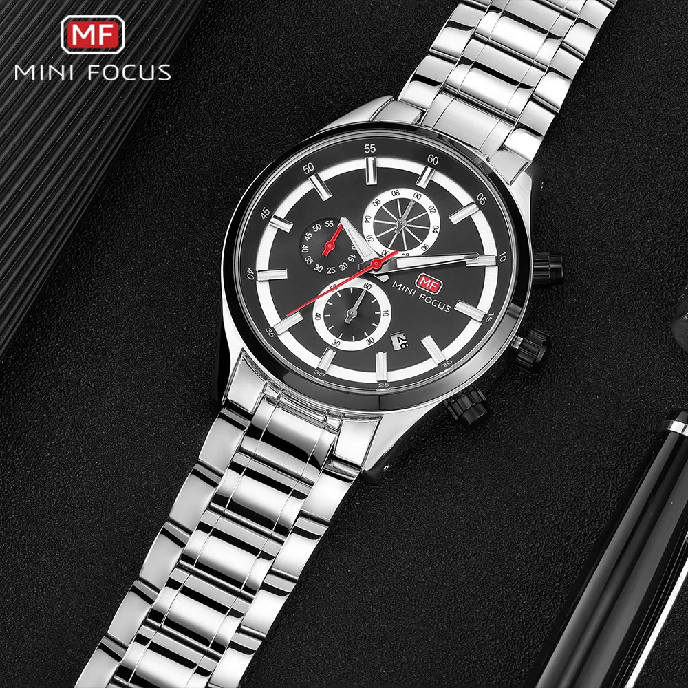 

Mini FOCUS/Men Business Watch/Calendar Night Light Waterproof/Metal Watch Strap/Cross Border Hot Sales 0081G