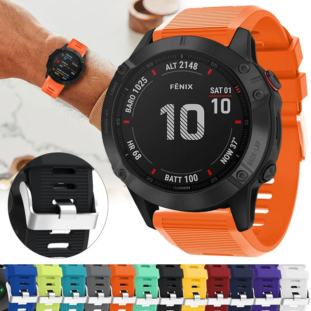 

Quick Release Silicone Watchband Strap For Garmin Fenix 6X / 6X Pro Sport Watch Bracelet Wristband 26MM Band Fenix 5X Plus 3 HR