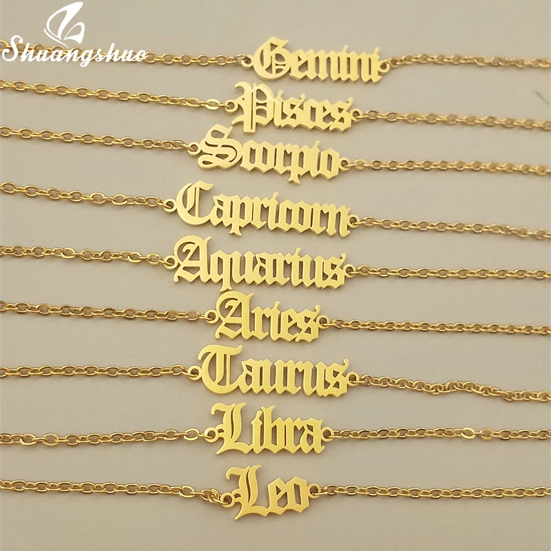 12 Constellation Charm Anklets Old English Letter Ankle Bracelet Hip Hop Zodiac Jewelry for Women Best Gift for Friend Girl 12 Constellation Charm Anklets Old English Letter Ankle Bracelet Hip Hop Zodiac Jewelry for Women Best Gift for Friend Girl
