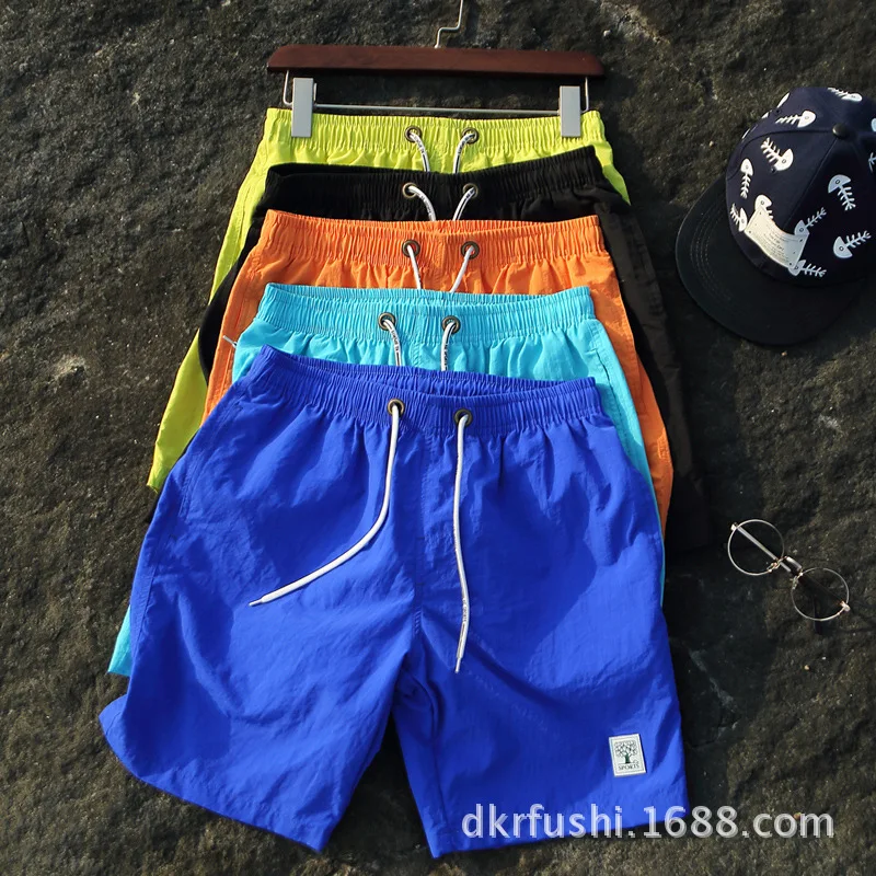 

2017 New Summer Men Quick-Dry Four Shorts Solid Color Beach Shorts Couples Shorts Multi-Color Casual Pants 1708