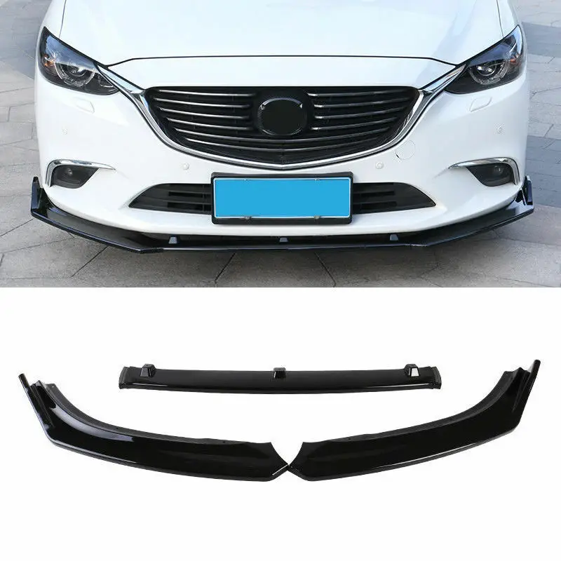Автомобильные аксессуары, Автомобильная модификация, глянцевый черный передний бампер для губ, защитная накладка 3P для Mazda 6 Atenza Sedan 2013