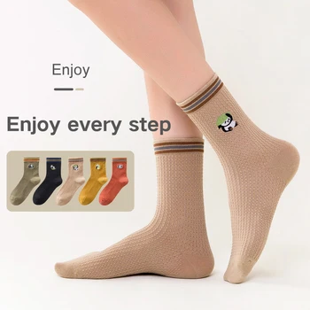 

men's socks Spring autumn thin cotton Medium sock Socks are fun students socks Anti-Odor breathable cycling socks men 5 Pairs