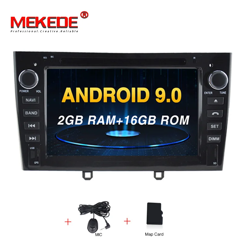 MEKEDE 7 дюймов 1024*600 8 ядерный Android 9,0 4G Оперативная память 64 гром мультимедийный автомобильный DVD плеер для peugeot 308 408 с wifi, радио, GPS BT, RDS - Цвет: 16G CAR DVD