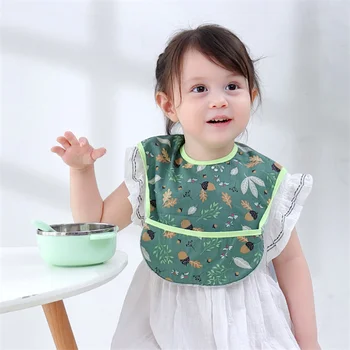 

4PCS/Lot Baby Bib EVA Waterproof Lunch Feeding Bibs Baby Cartoon Feeding Cloth Children Kids Apron Outdoor Bibs