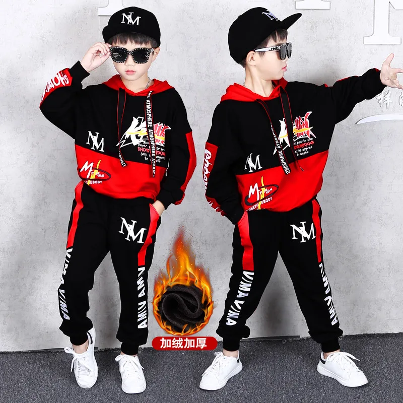 Autumn Spring Kids Clothes Boys 6 7 8 9 10 11 12 13 14 Years Boys Clothing Set Sports Suit Boys Hooded Jacket And Pants Outfits (5)