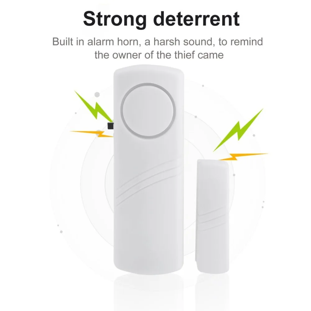 Home Safety Door Window Wireless Burglar Alarm with Magnetic Sensor Wireless Longer System Security Device White Wholesale