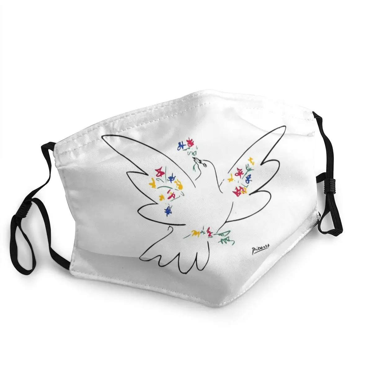 Pablo Picasso Line Dove Peace Flowers Art многоразовая маска для лица с защитой от пыли и респиратор