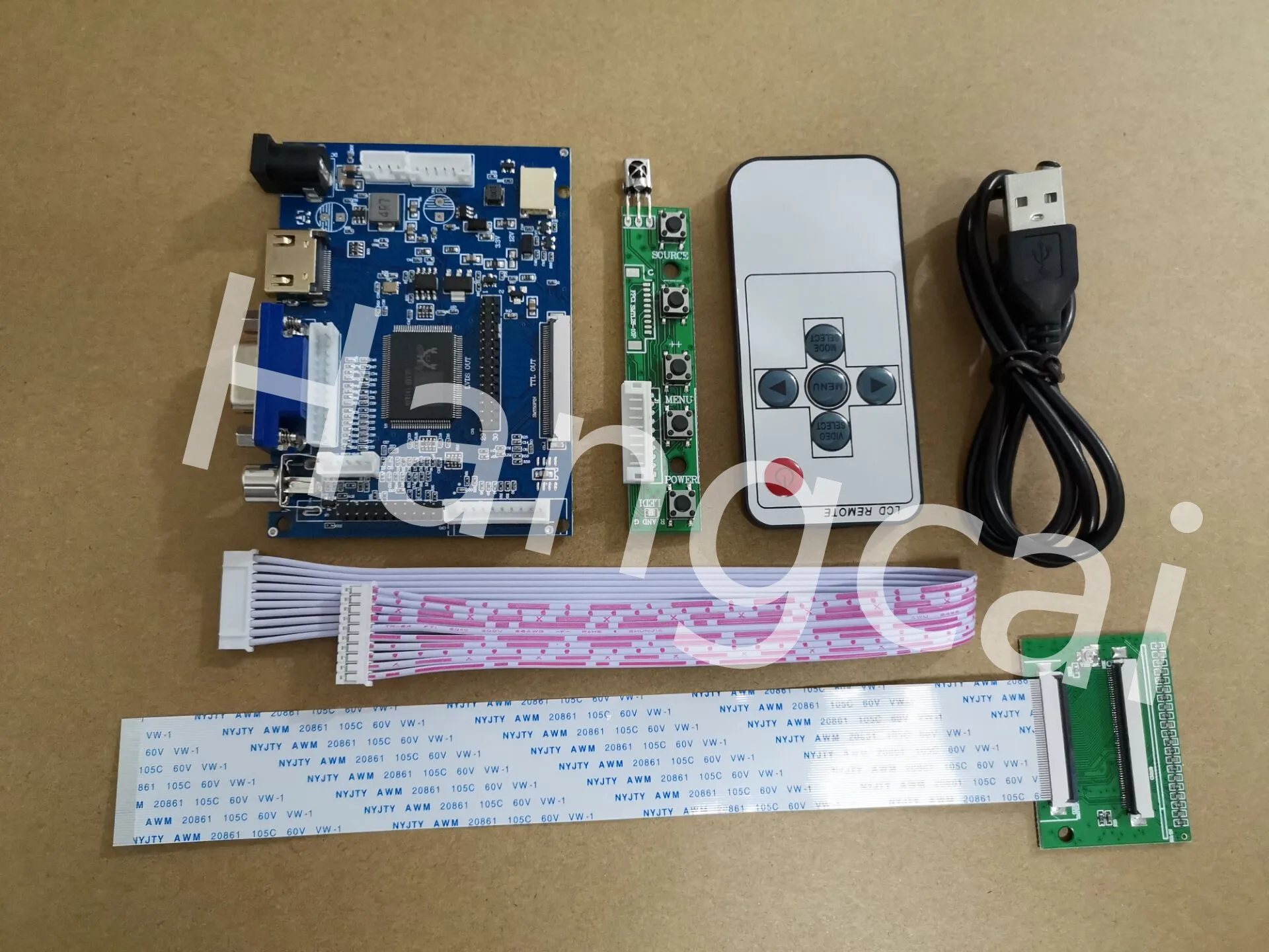HDMI VGA 2AV 60 핀 TTL LVDS 컨트롤러 보드 모듈 모니터링 모듈, LCD HSD080IDW1 에 적합