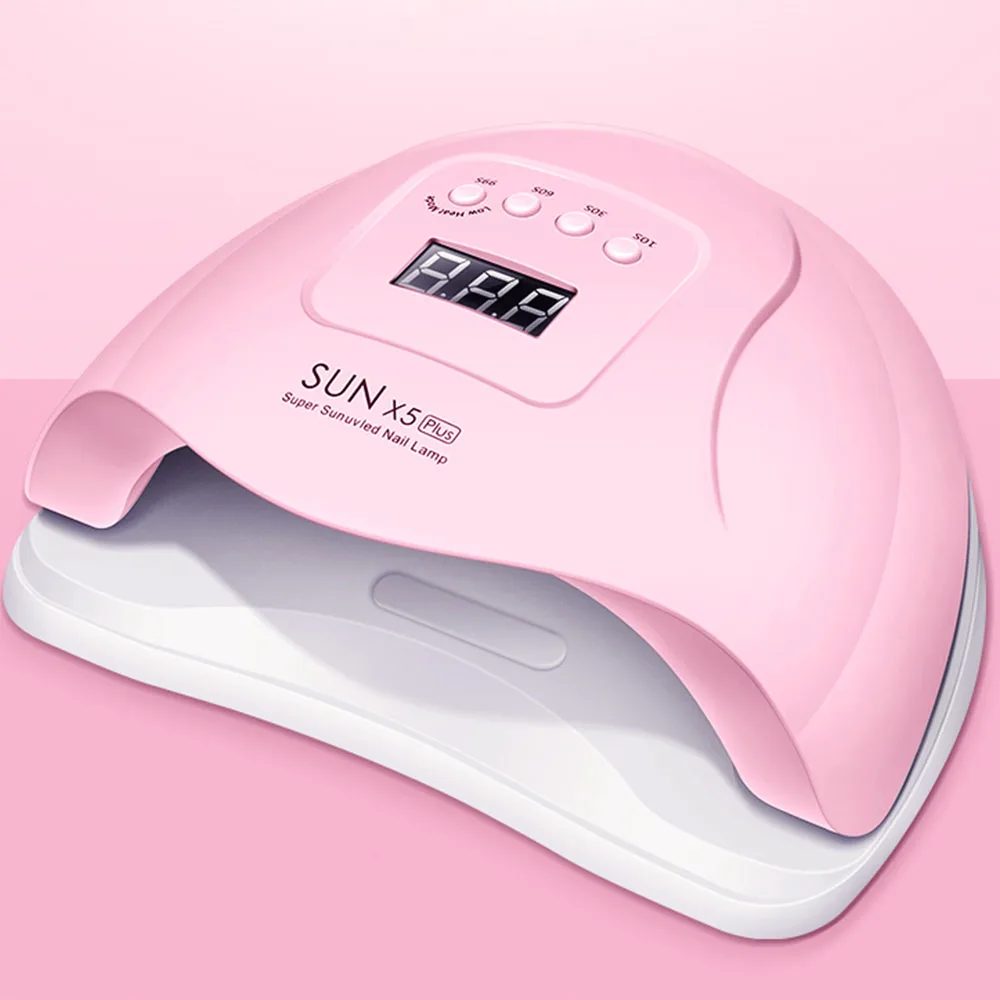 Pink 80 Вт SUN X5plus маникюр, ультрафиолетовый, светодиодный гель-лампа розовый/белый Сушилка для ногтей уход, маникюр машина для дизайна ногтей инструменты для ногтей лак для ногтей сушильная лампа - Цвет: Pink