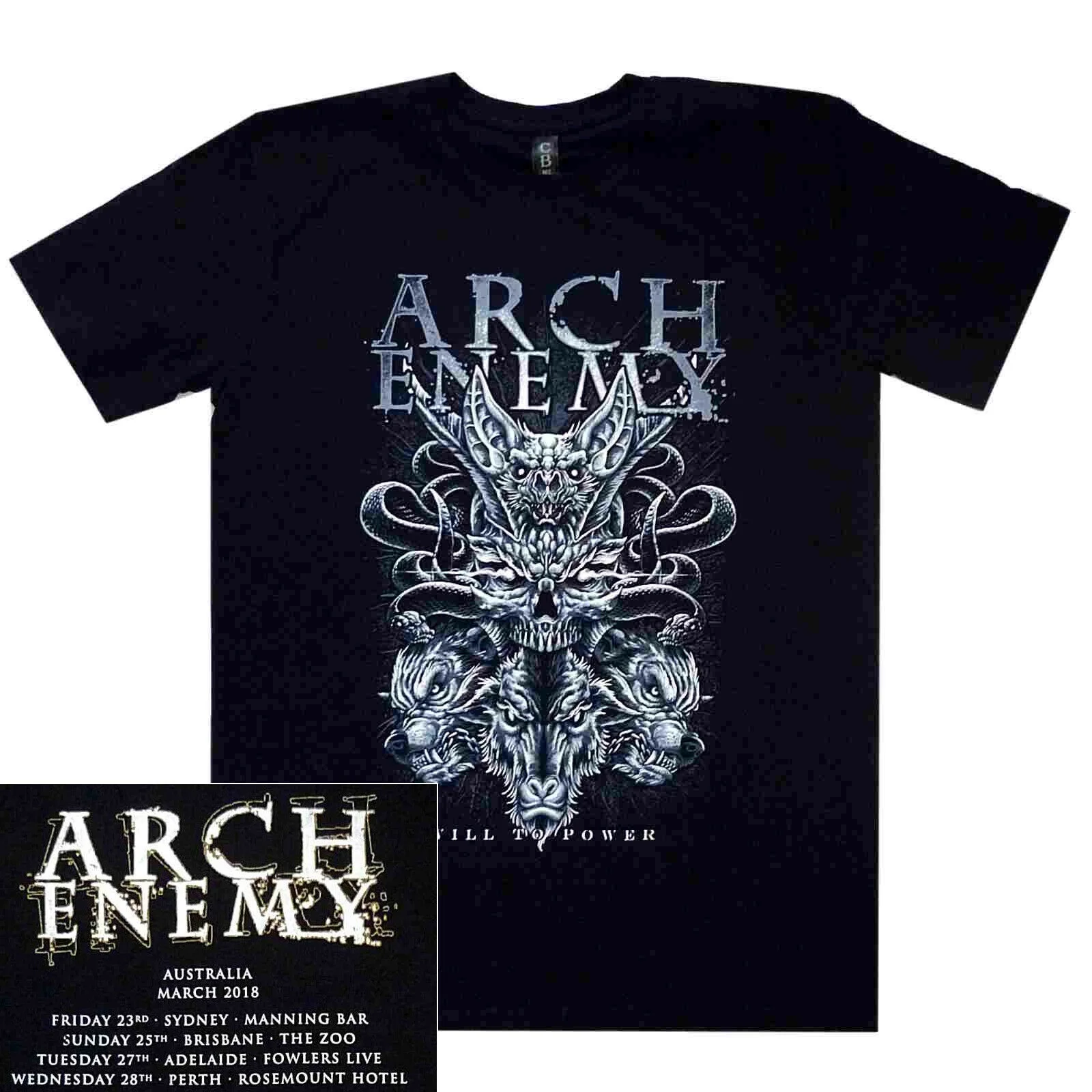 Arch Enemy Skull Bat Australian Tour Shirt T |
