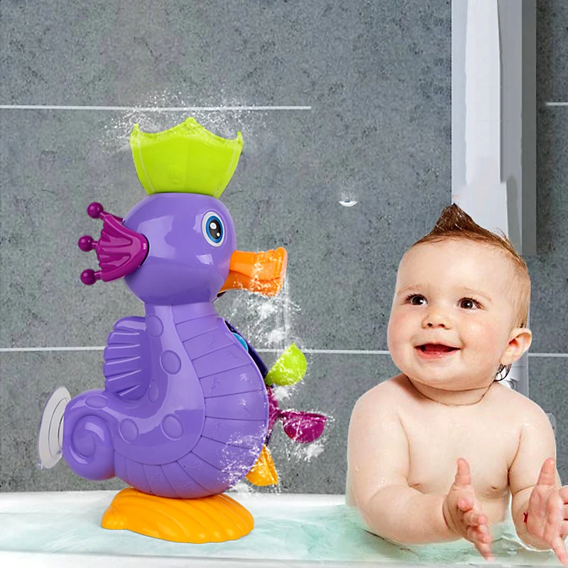 2020 New Kids Shower Bath Toy Cute Yellow Duck Waterwheel Toys Baby