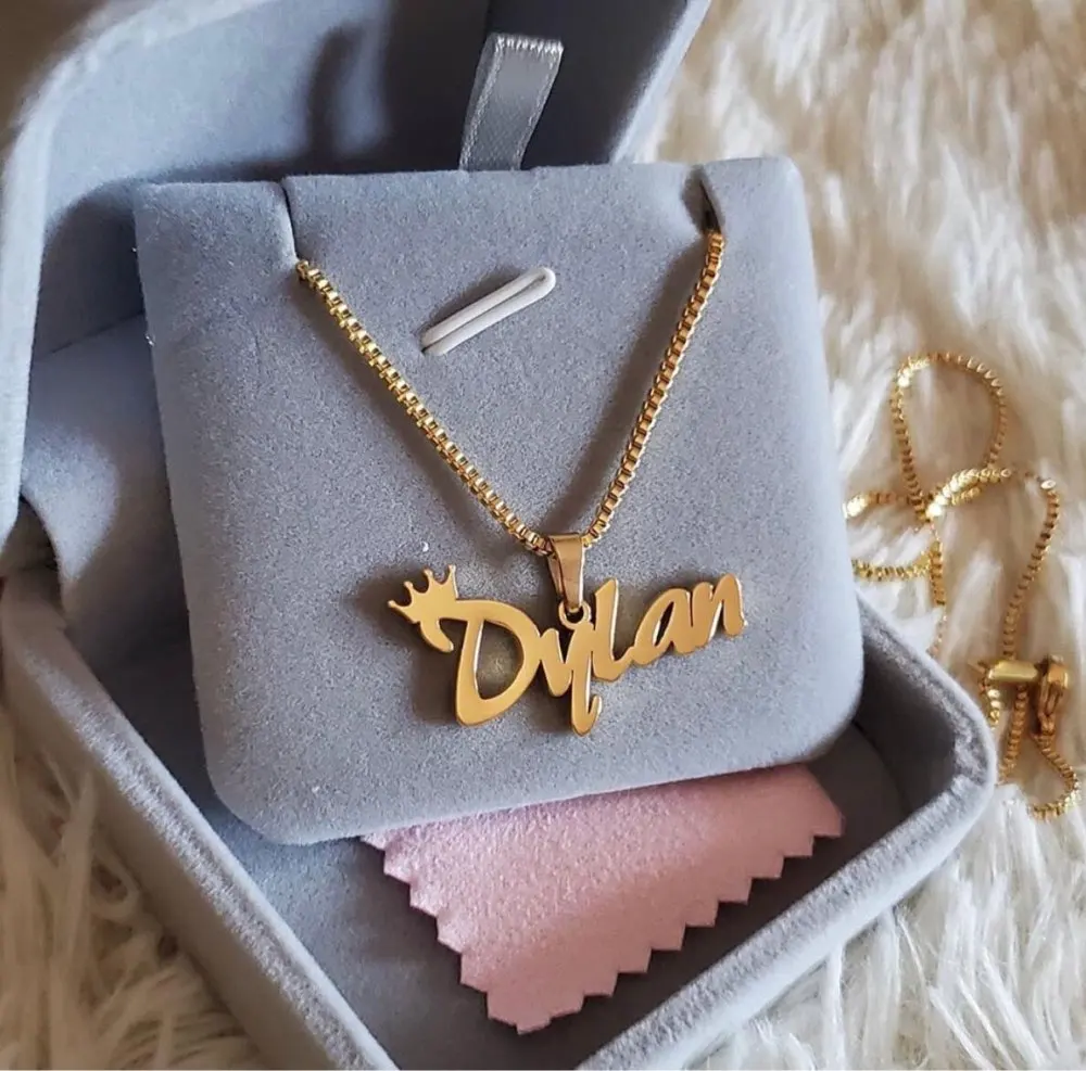 Gold Box Chain Custom Jewelry 