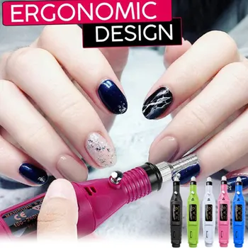 

Electric Nail Polisher USB Powered Nail Polisher Set Pen Type Manicure Nail Polishing Drill Bit Polishing Set EY669