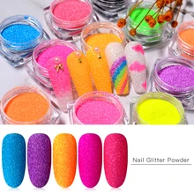 RBAN лак для ногтей неоновый пигмент порошок пыль лак для ногтей градиент Радужный акриловый сахарный порошок блестящая пыль украшение для дизайна ногтей