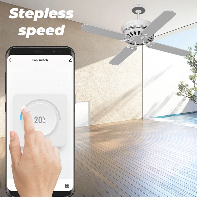 Tuya Fan Controller Home Wifi Ceiling Stepless Speed Voltage Regulator Work With Alexa