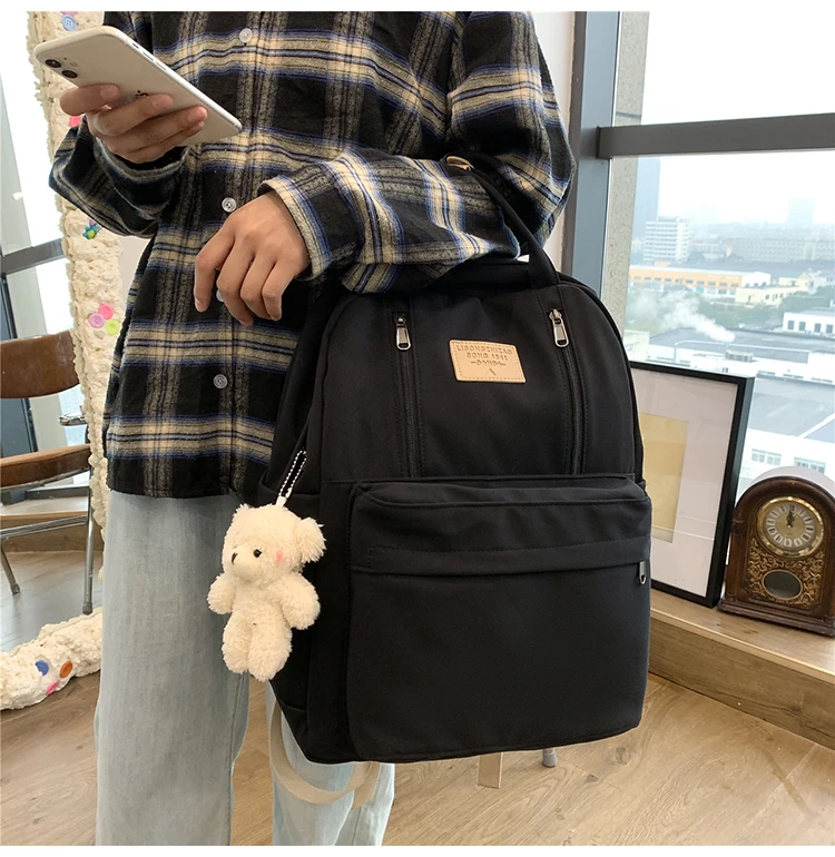 NEW Backpack Double Zipper Women Waterproof Korean Style cheap Schoolbag Female College Student Laptop backpack Women's backpack